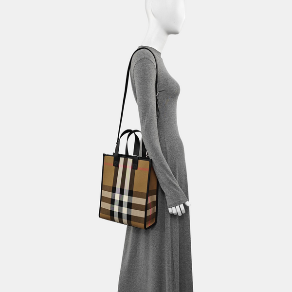 Canvas Top Handle Bag Brown