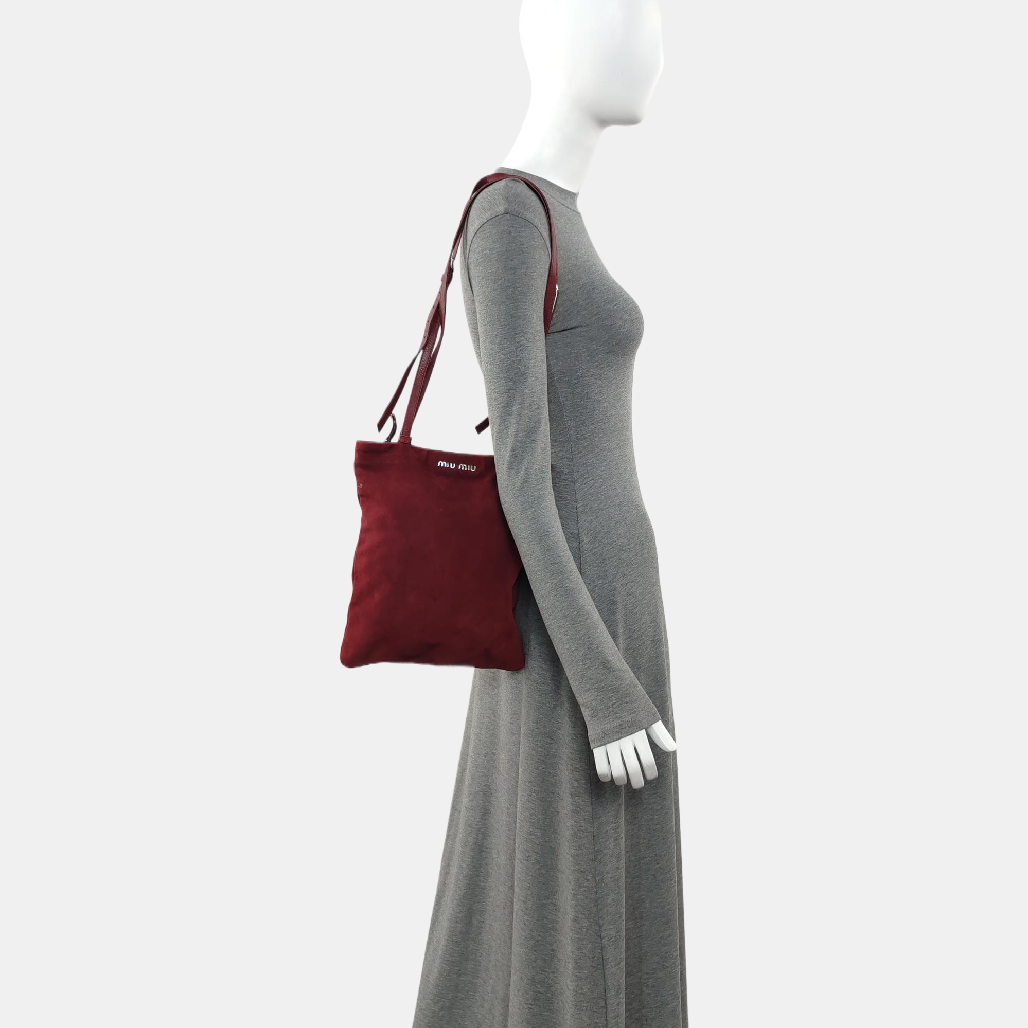 Suede Tote Bag Red