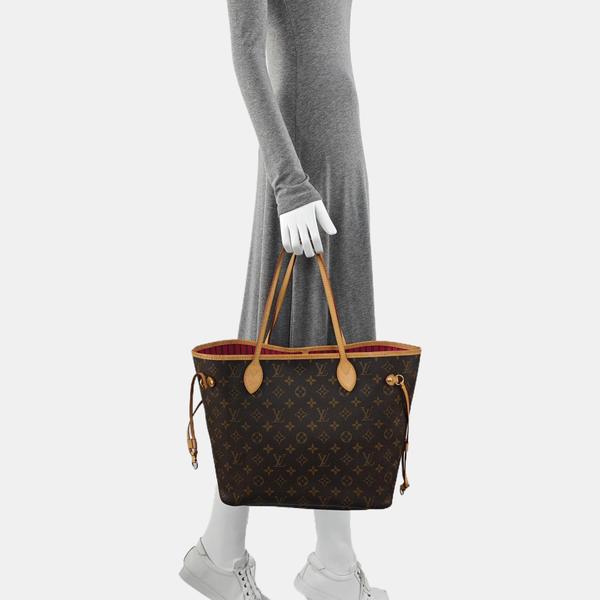 NEVERFULL MM Monogram Coated Canvas Brown