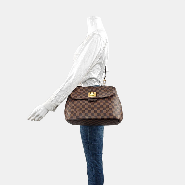 BERGAMO MM Damier Ebene Coated Canvas Brown