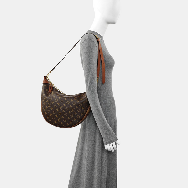 LOOP HOBO Monogram Coated Canvas Brown