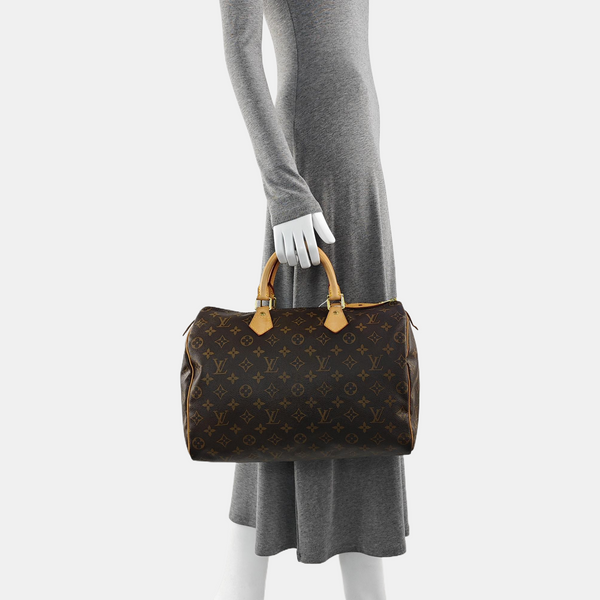 SPEEDY 35 Monogram Coated Canvas Brown
