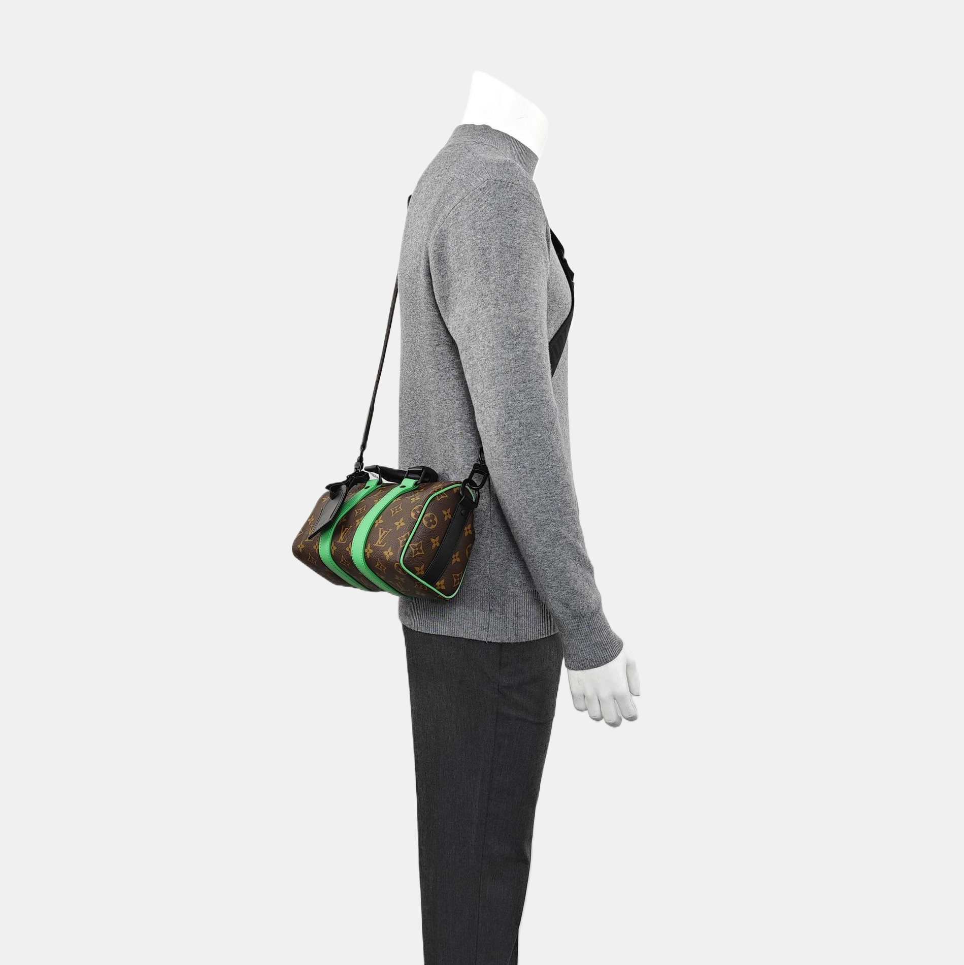 KEEPALL 25 Monogram Coated Canvas Brown