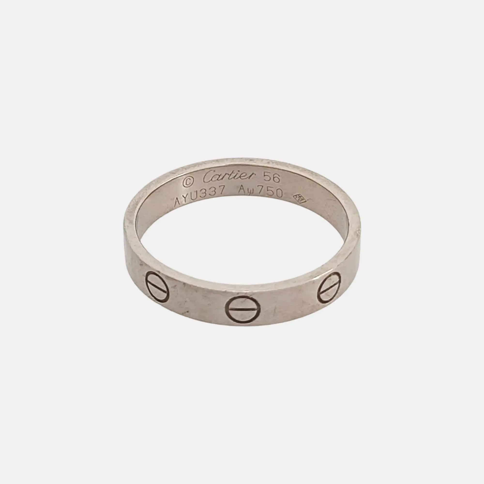 LOVE 18k White Gold Silver Ring EU 56