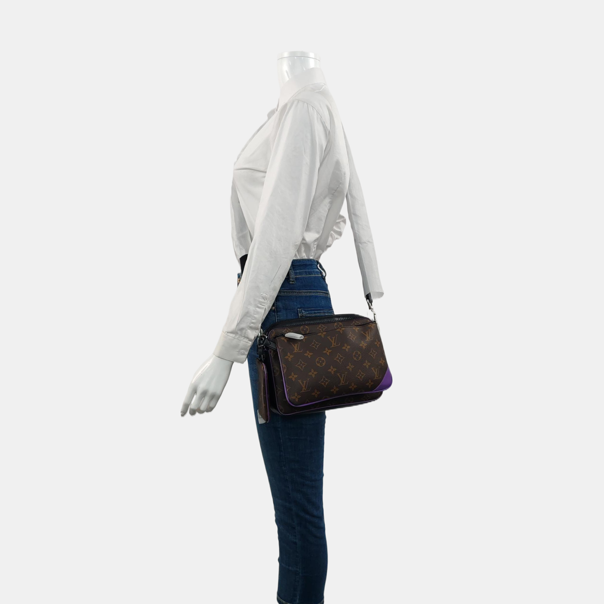 TRIO Monogram Calfskin Brown