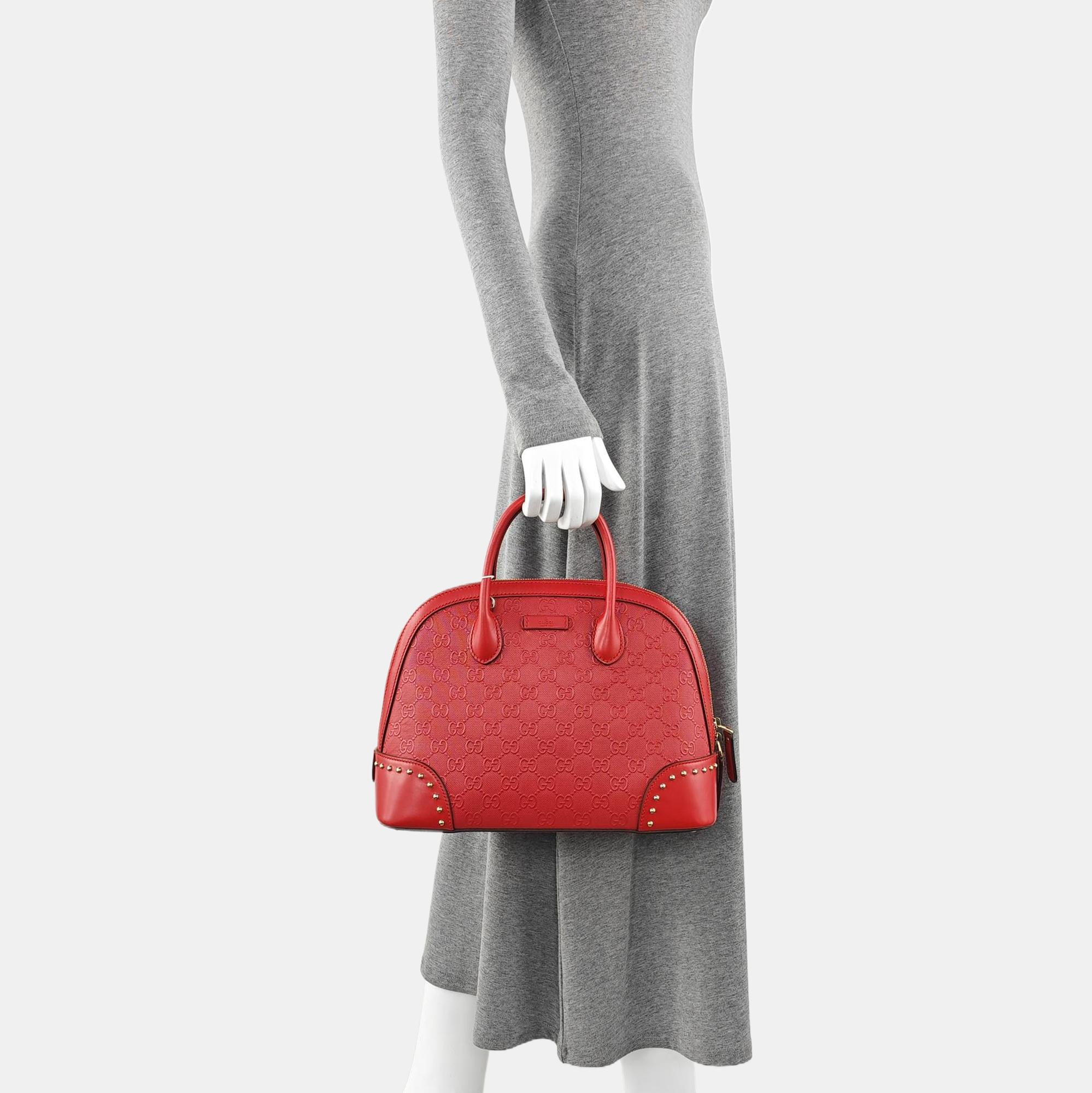 Calfskin Top Handle Bag Red