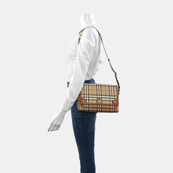Coated Canvas Crossbody Bag Beige