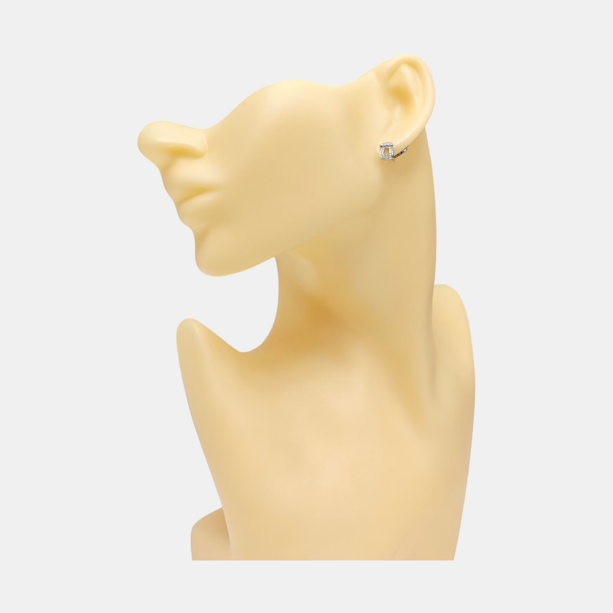 Force 10 18k White Gold Silver Stud Earrings