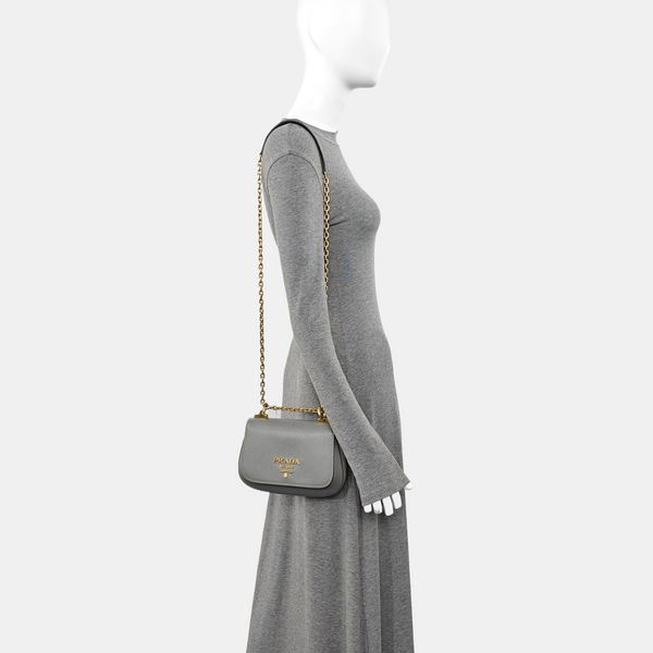 Calfskin Shoulder Bag Gray