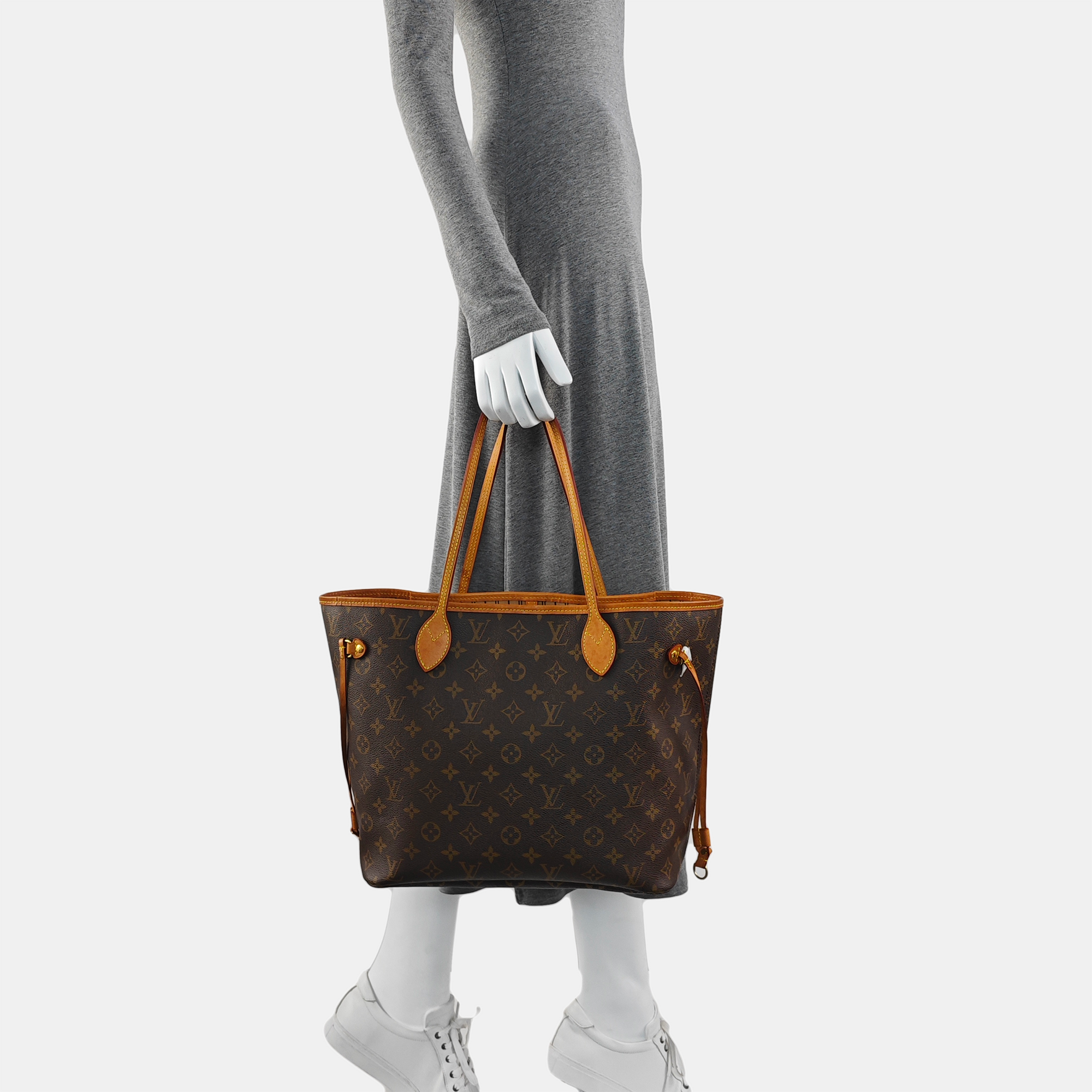 NEVERFULL MM Monogram Coated Canvas Brown