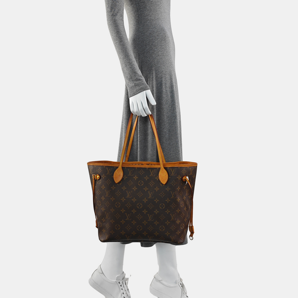 NEVERFULL MM Monogram Coated Canvas Brown