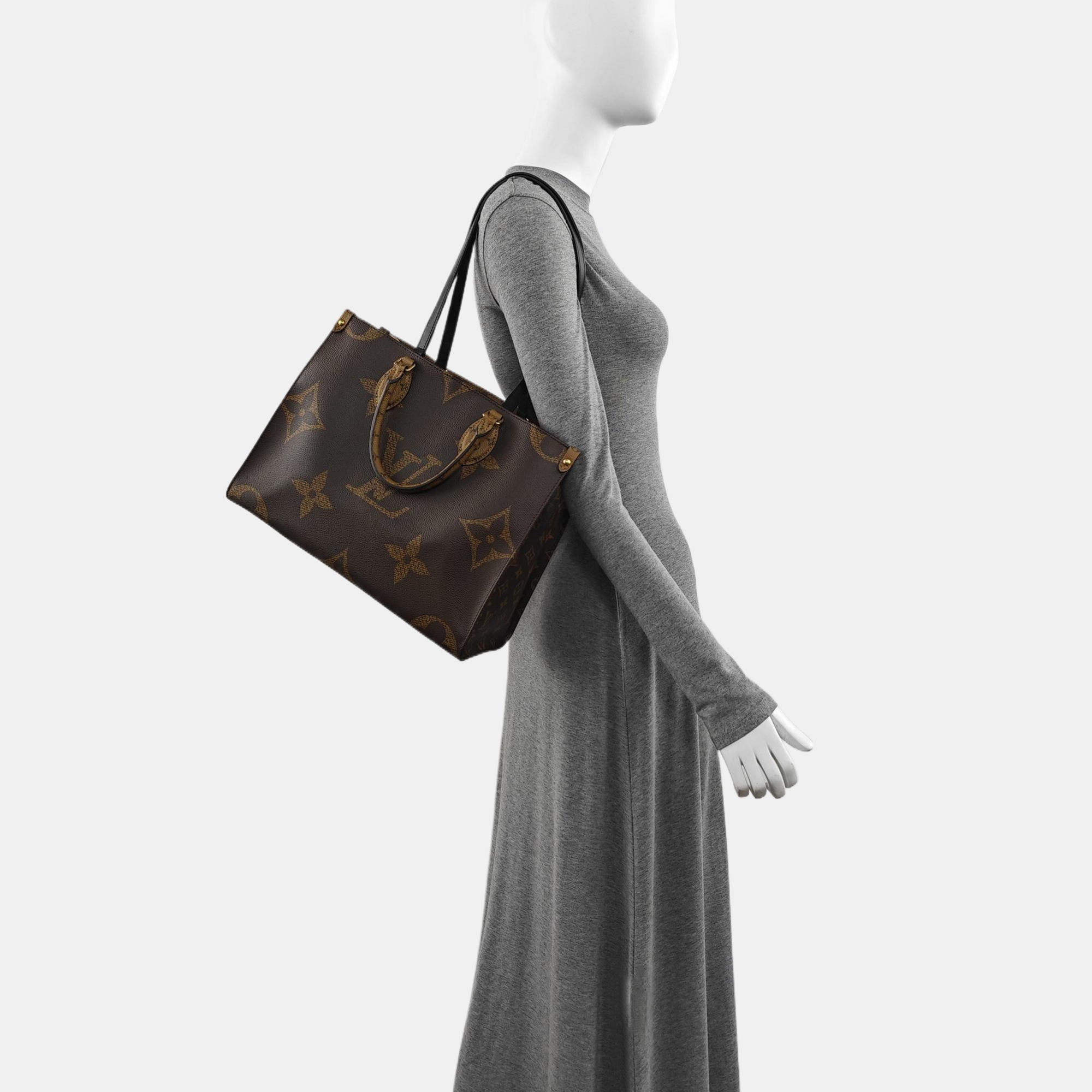 ONTHEGO MM Monogram Coated Canvas Brown