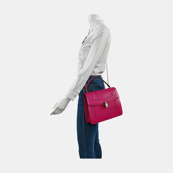 SERPENTI FOREVER Medium Quilted Calfskin Red