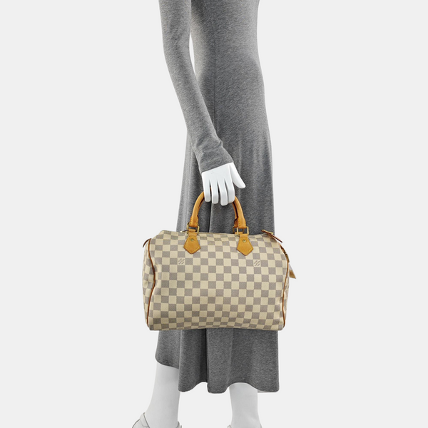 SPEEDY 30 Damier Azur Coated Canvas White