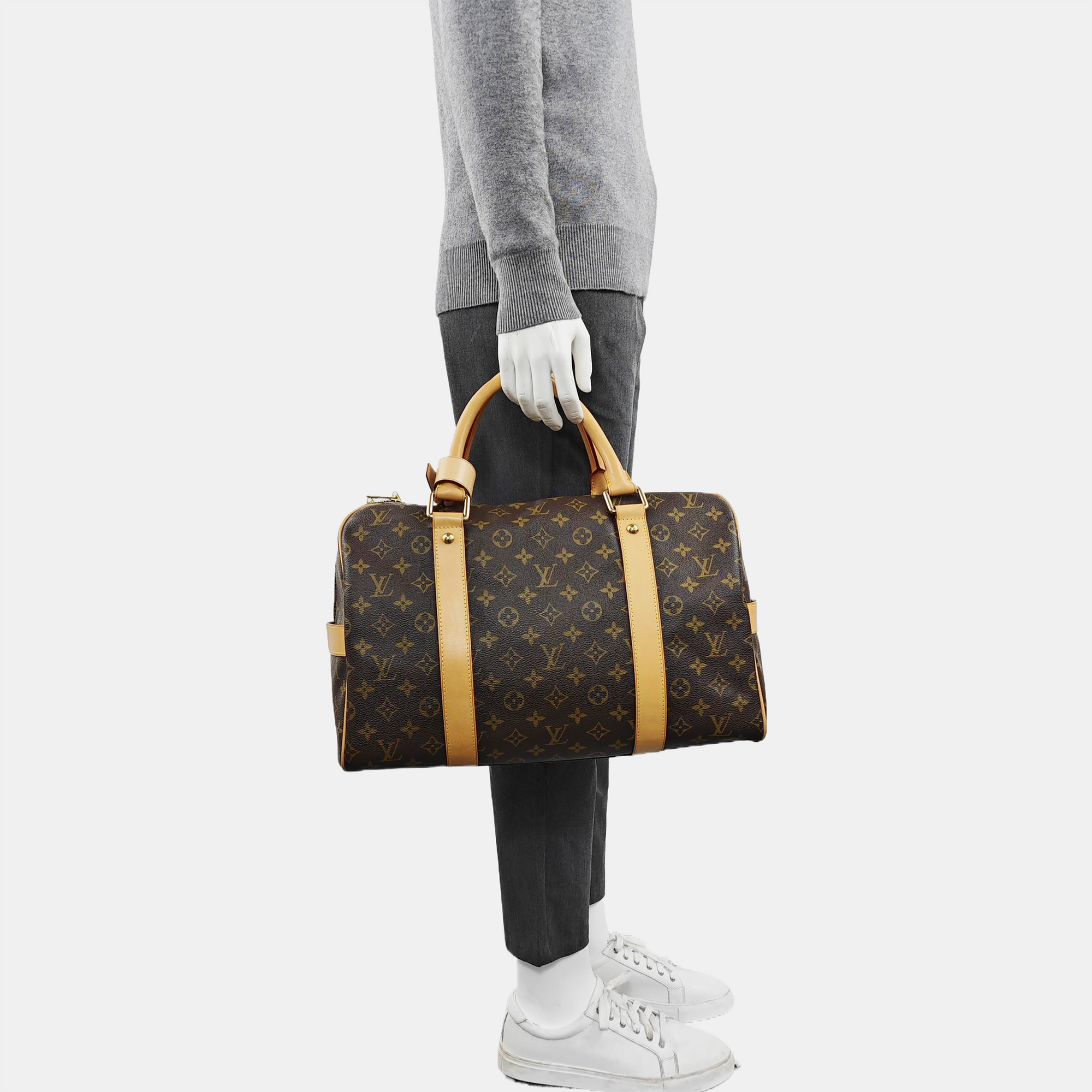 Monogram Coated Canvas Top Handle Bag Brown