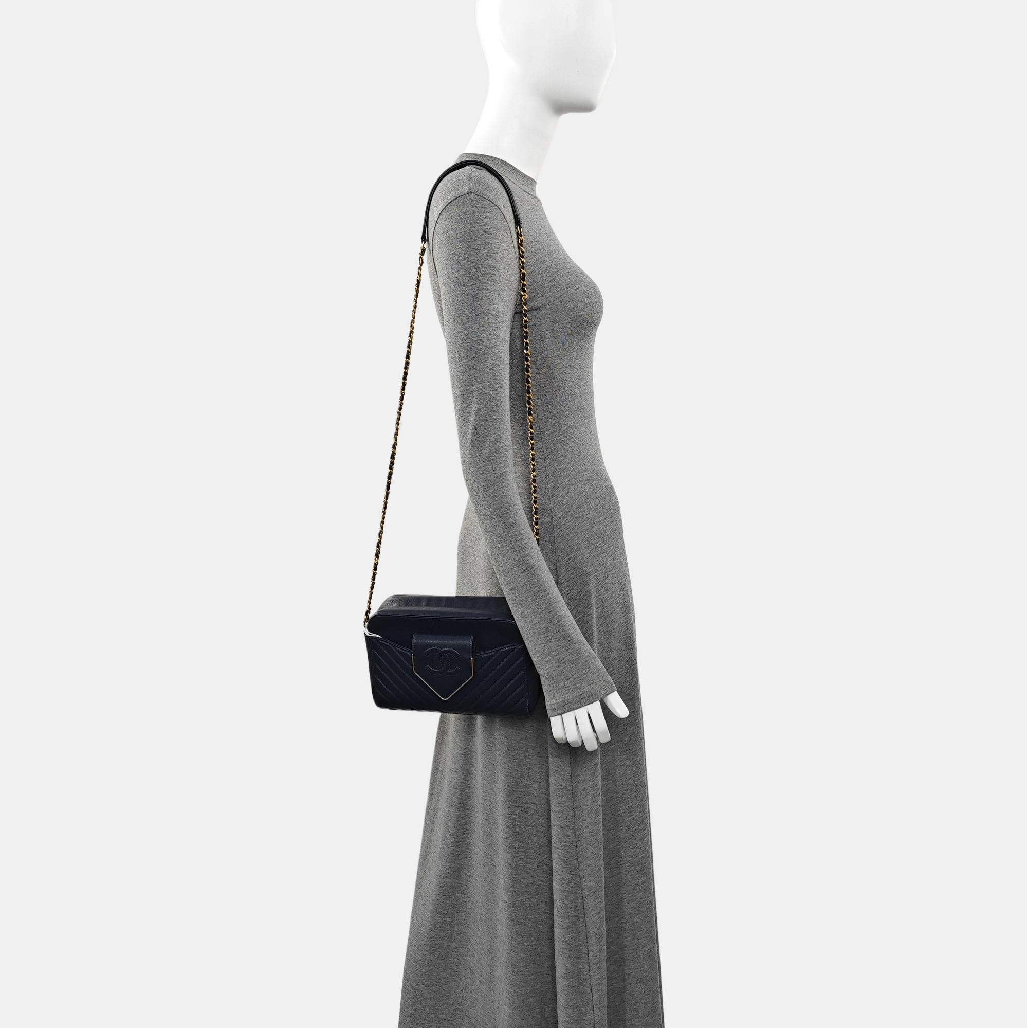 Chevron Lambskin Blue