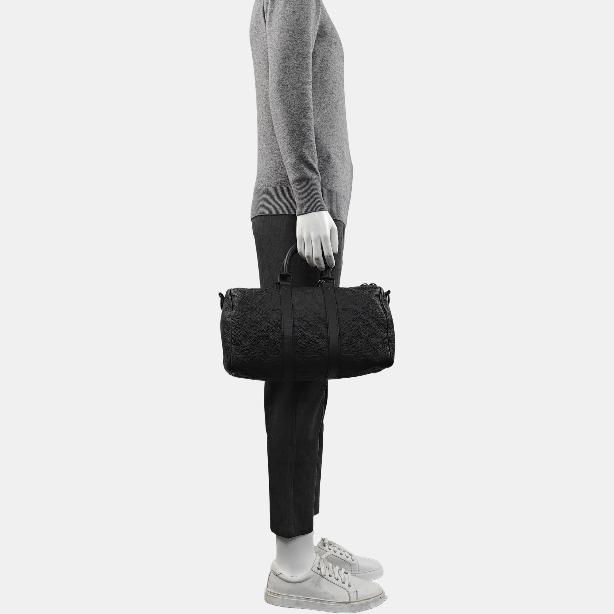 KEEPALL 35 Monogram Calfskin Black