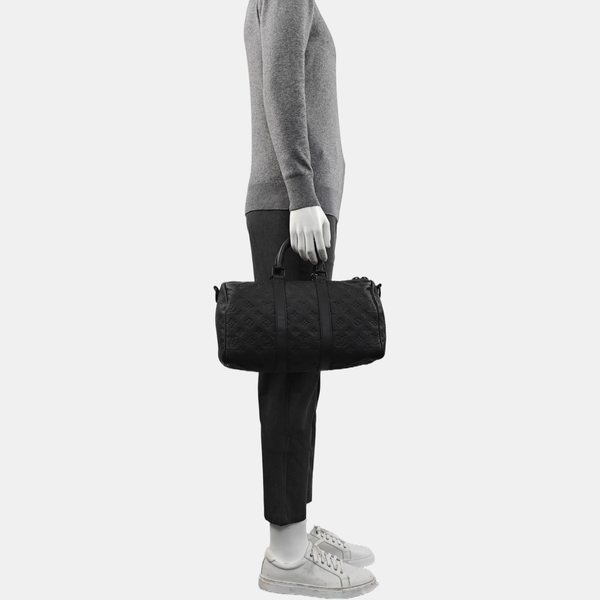 KEEPALL 35 Monogram Calfskin Black