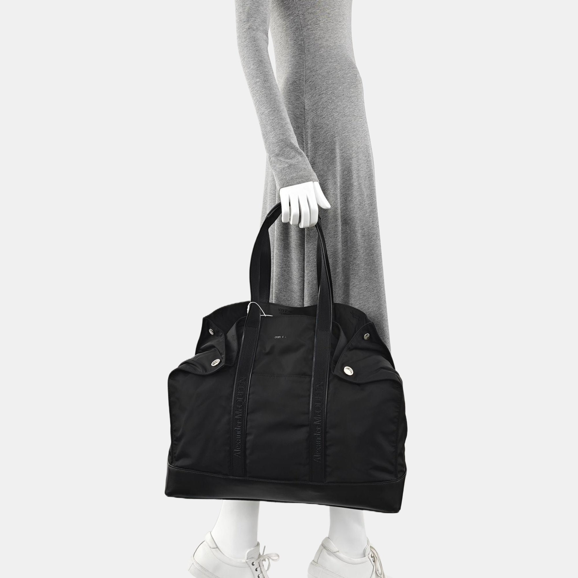 Nylon Top Handle Bag Black