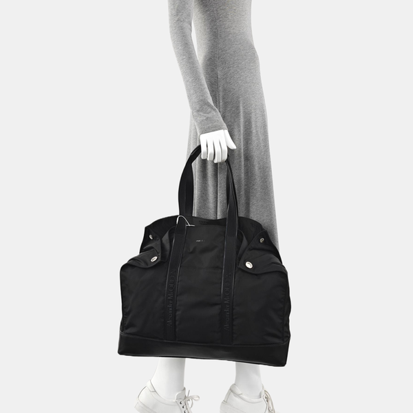 Nylon Top Handle Bag Black