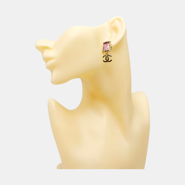 Metal Red Stud Earrings