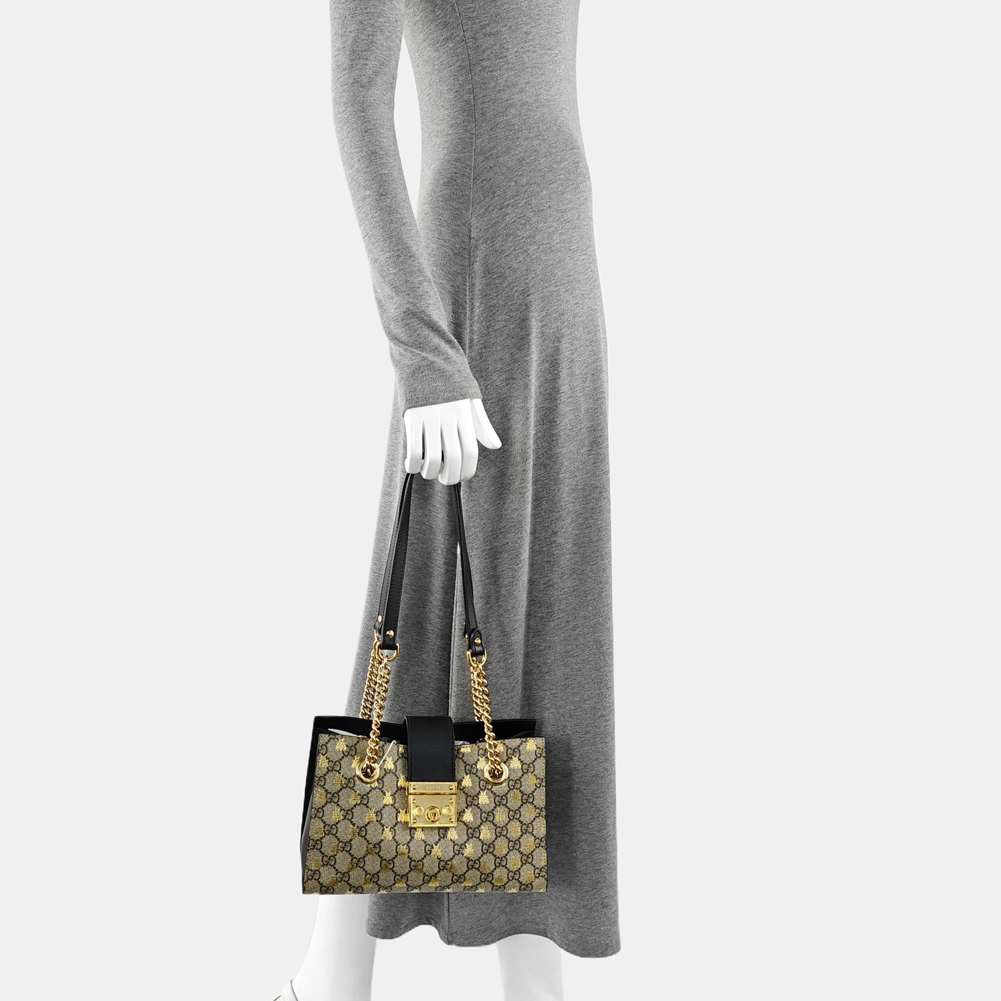 Padlock Small Monogram Coated Canvas Beige
