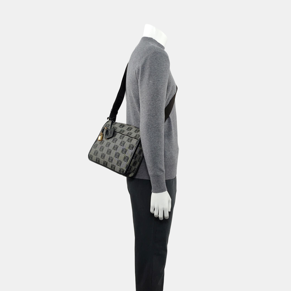 Monogram Coated Canvas Shoulder Bag Gray