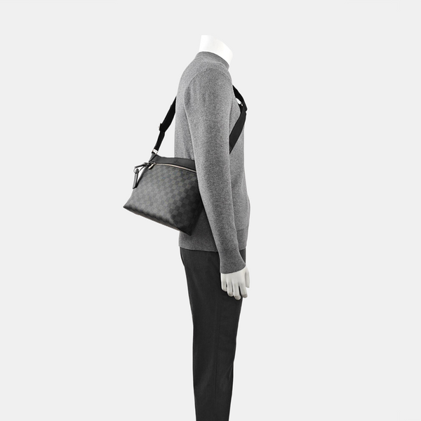 MICK Damier Graphite Coated Canvas Gray