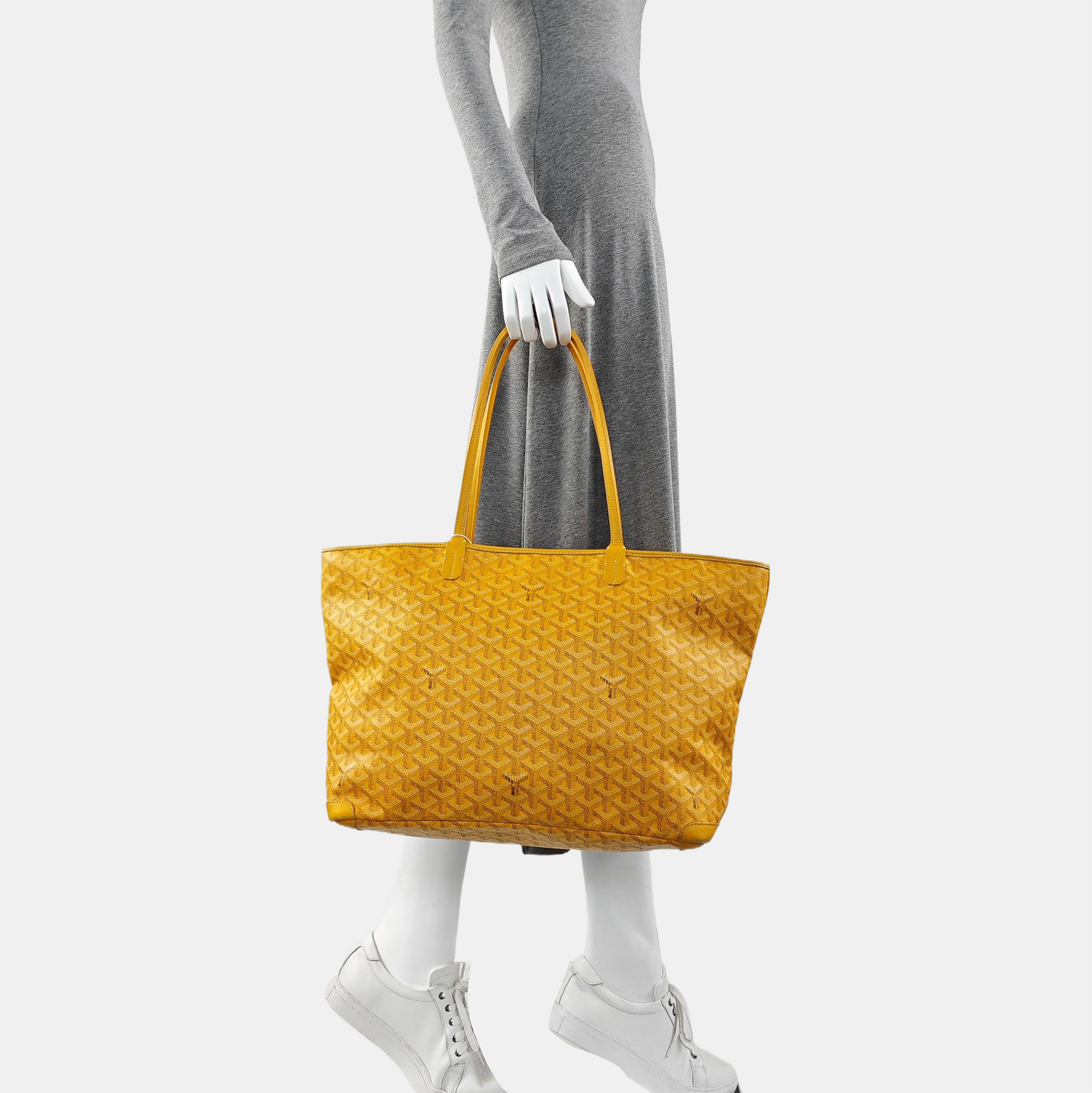 Coated Canvas Shoulder Bag Yellow