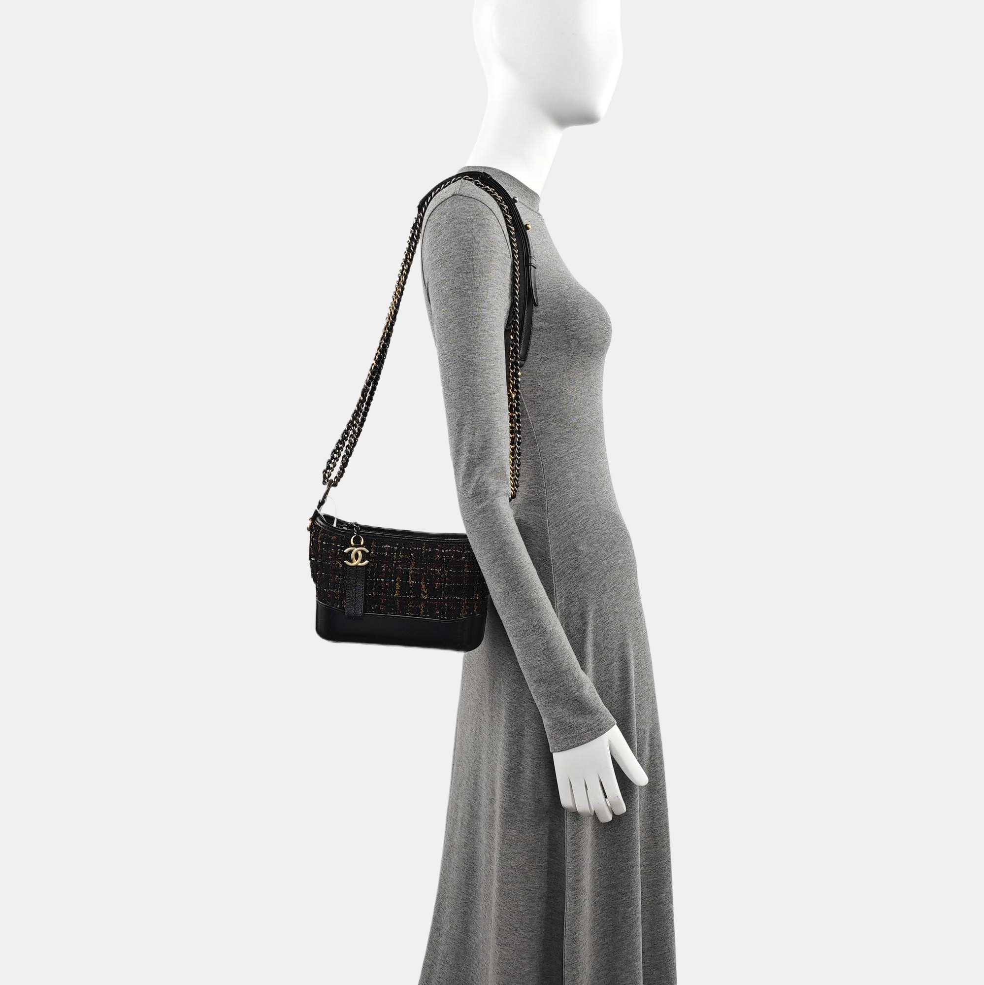 GABRIELLE Small Quilted Wool Black