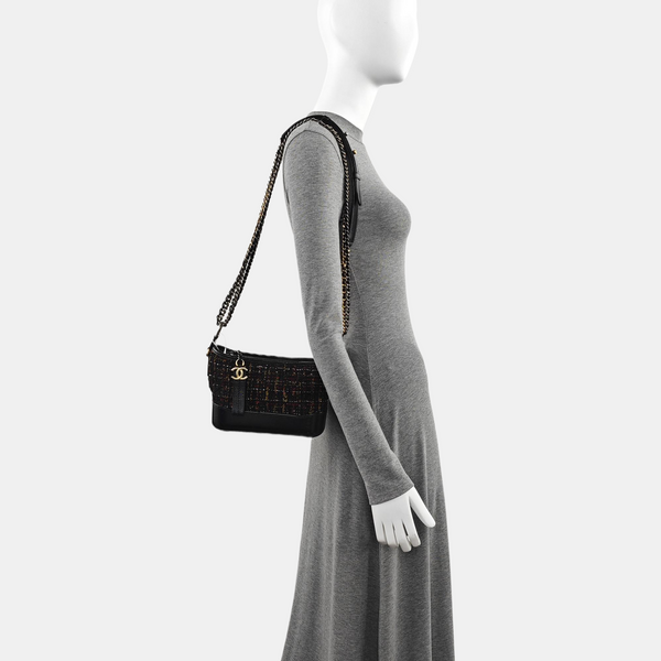 GABRIELLE Small Quilted Wool Black