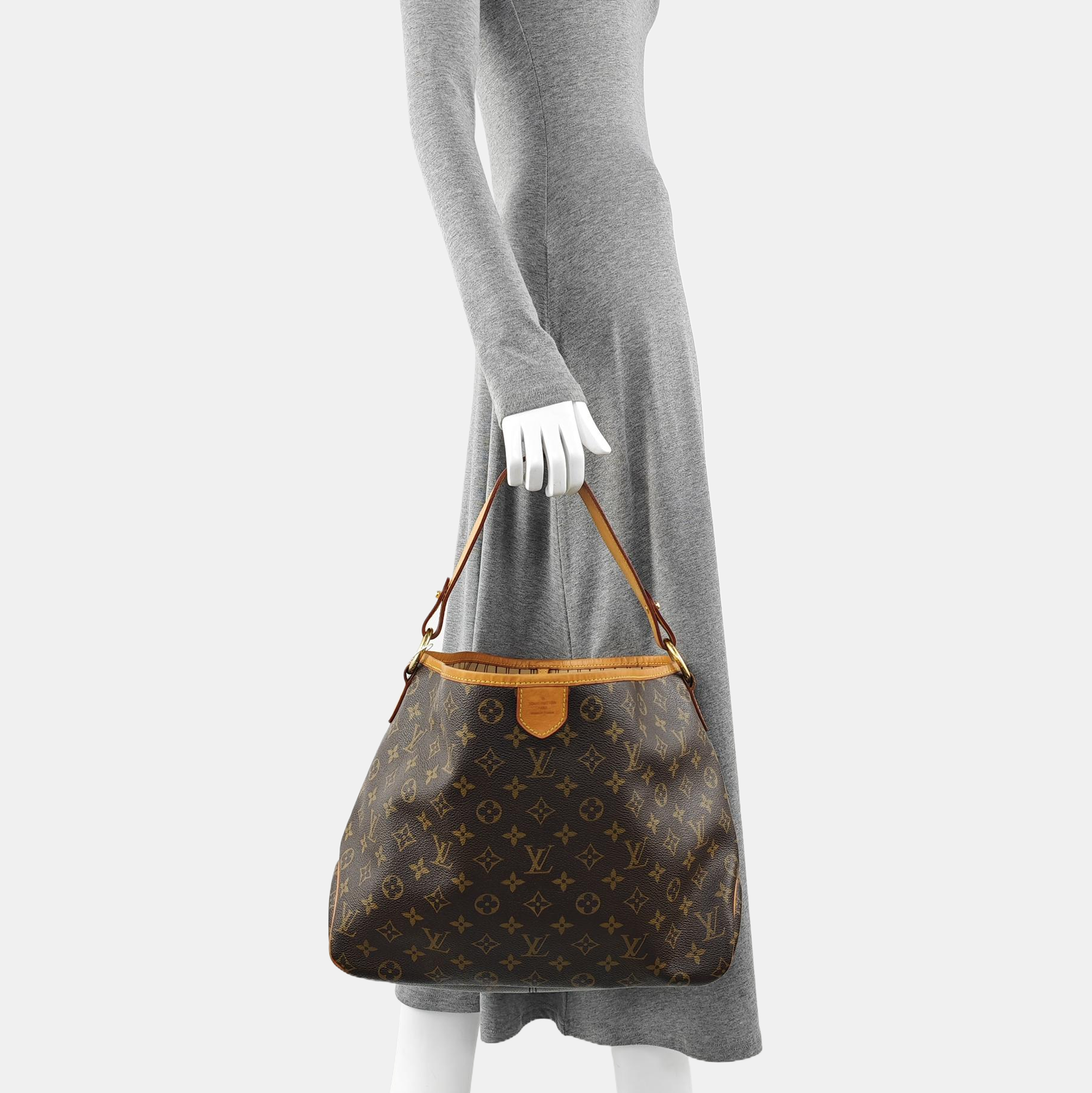 Monogram Coated Canvas Top Handle Bag Brown