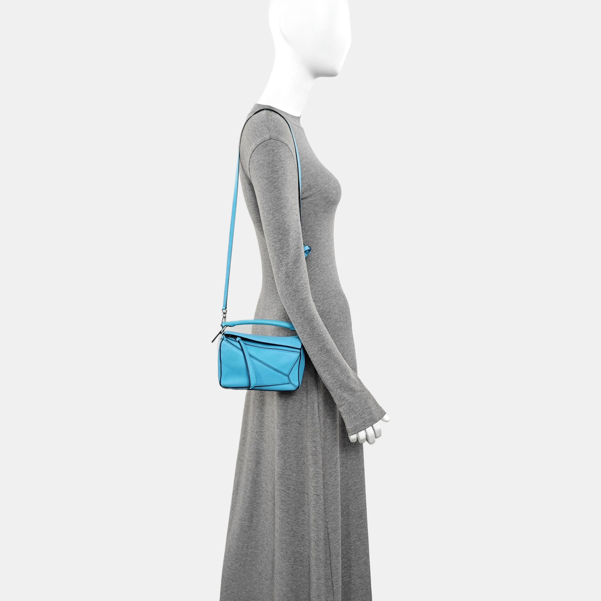 Puzzle Mini Calfskin Blue