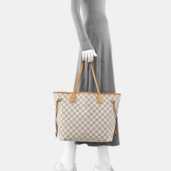 NEVERFULL MM Damier Azur Coated Canvas White