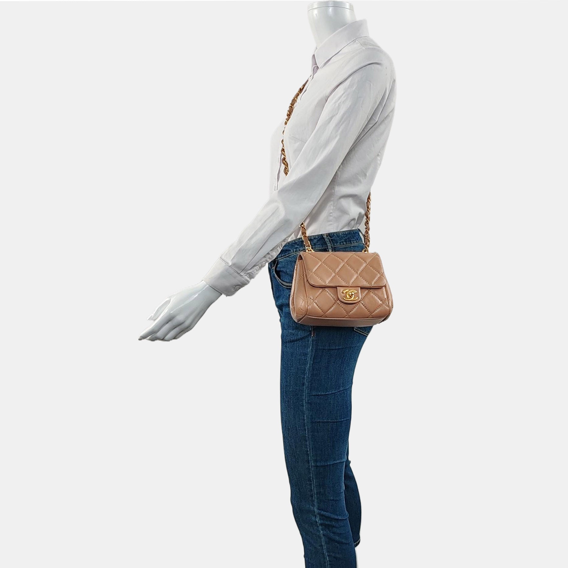 Quilted Lambskin Beige