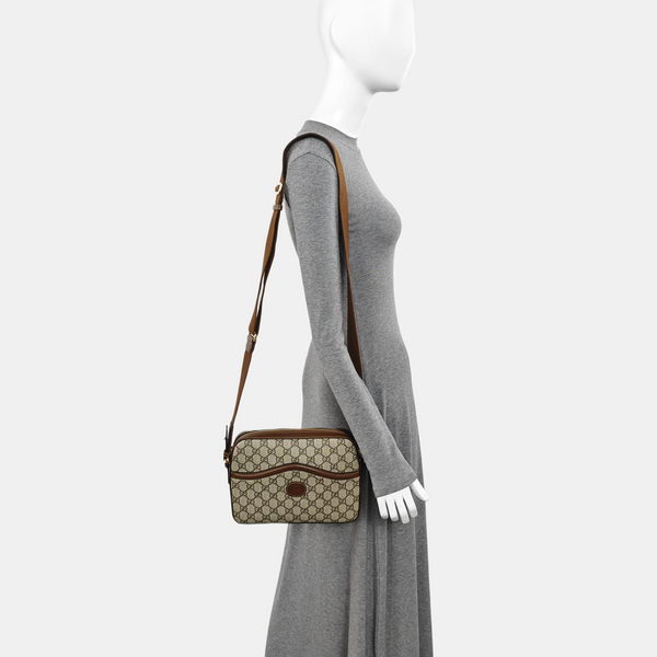Monogram Coated Canvas Shoulder Bag Black