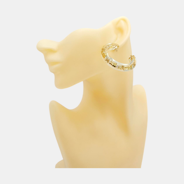 Resin Gold Stud Earrings