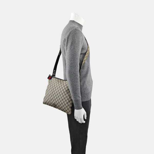 Monogram Coated Canvas Shoulder Bag Blue
