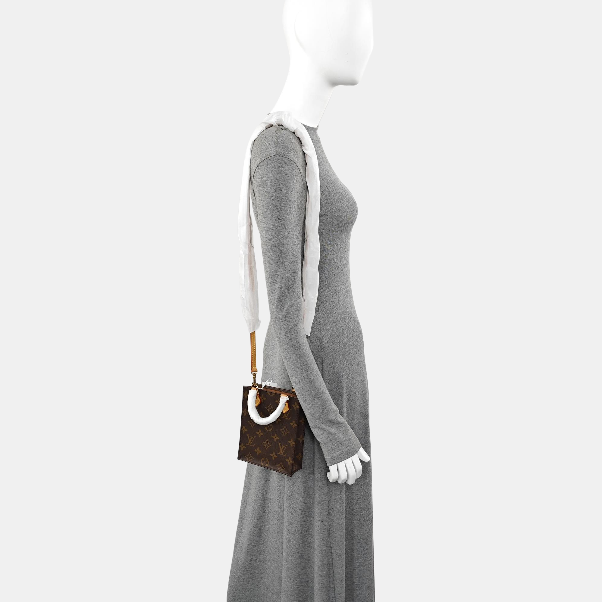 SAC PLAT Mini Monogram Coated Canvas Brown