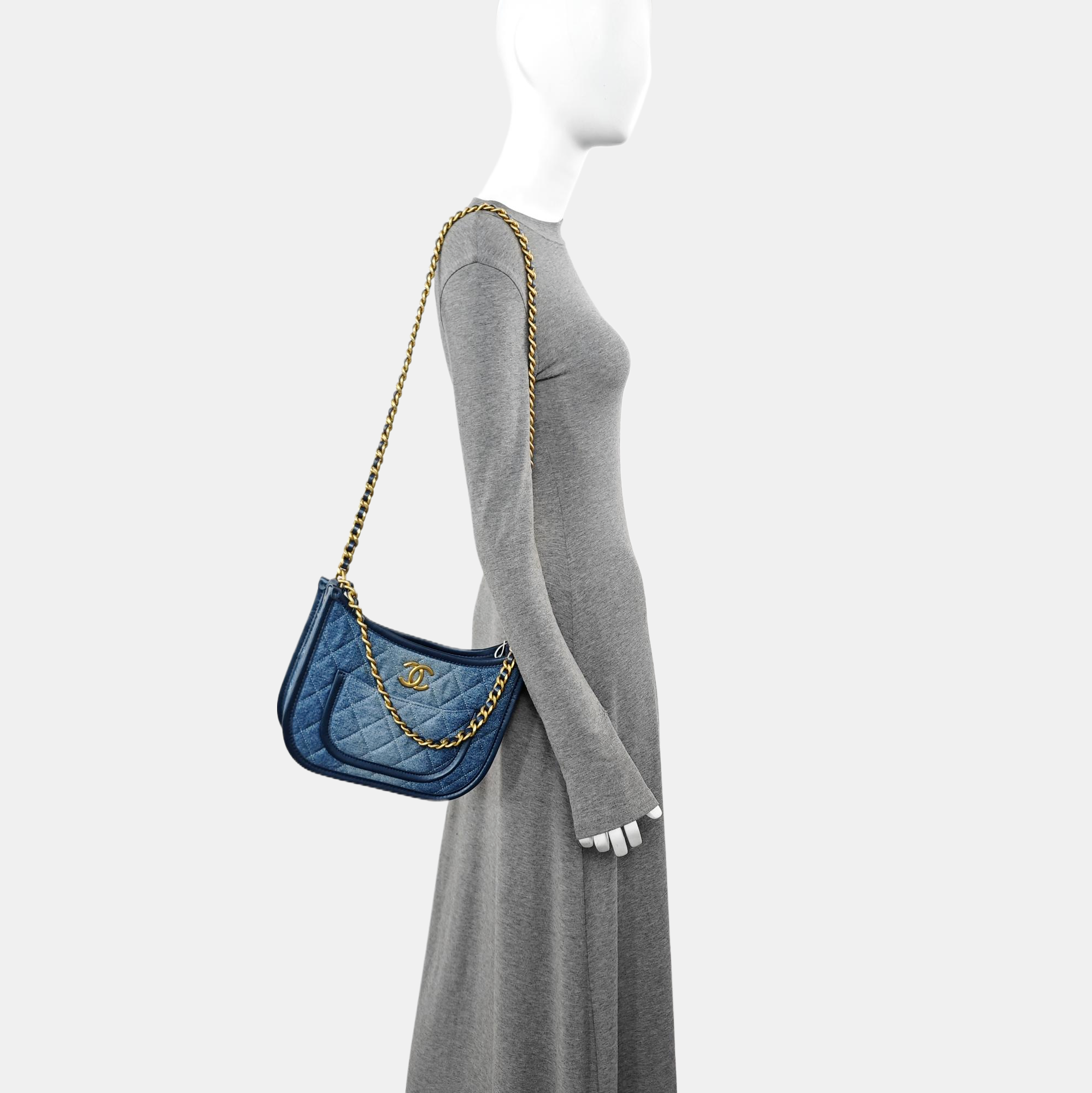 HOBO Quilted Denim Blue