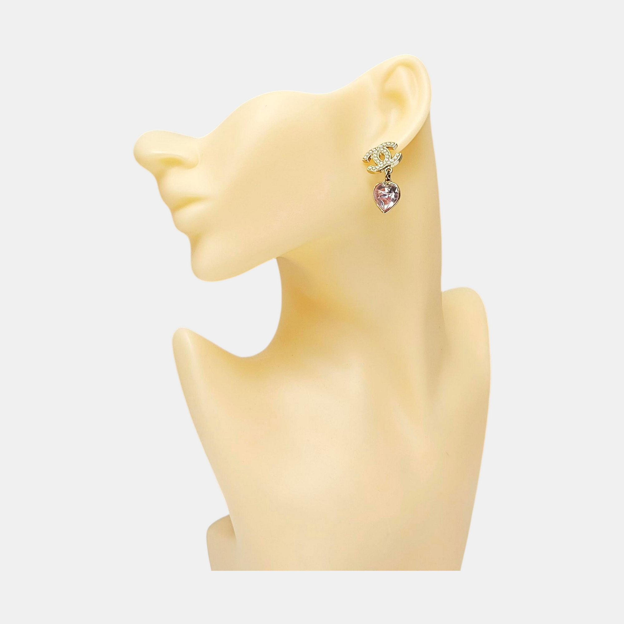 CC Logo Metal Gold Earrings