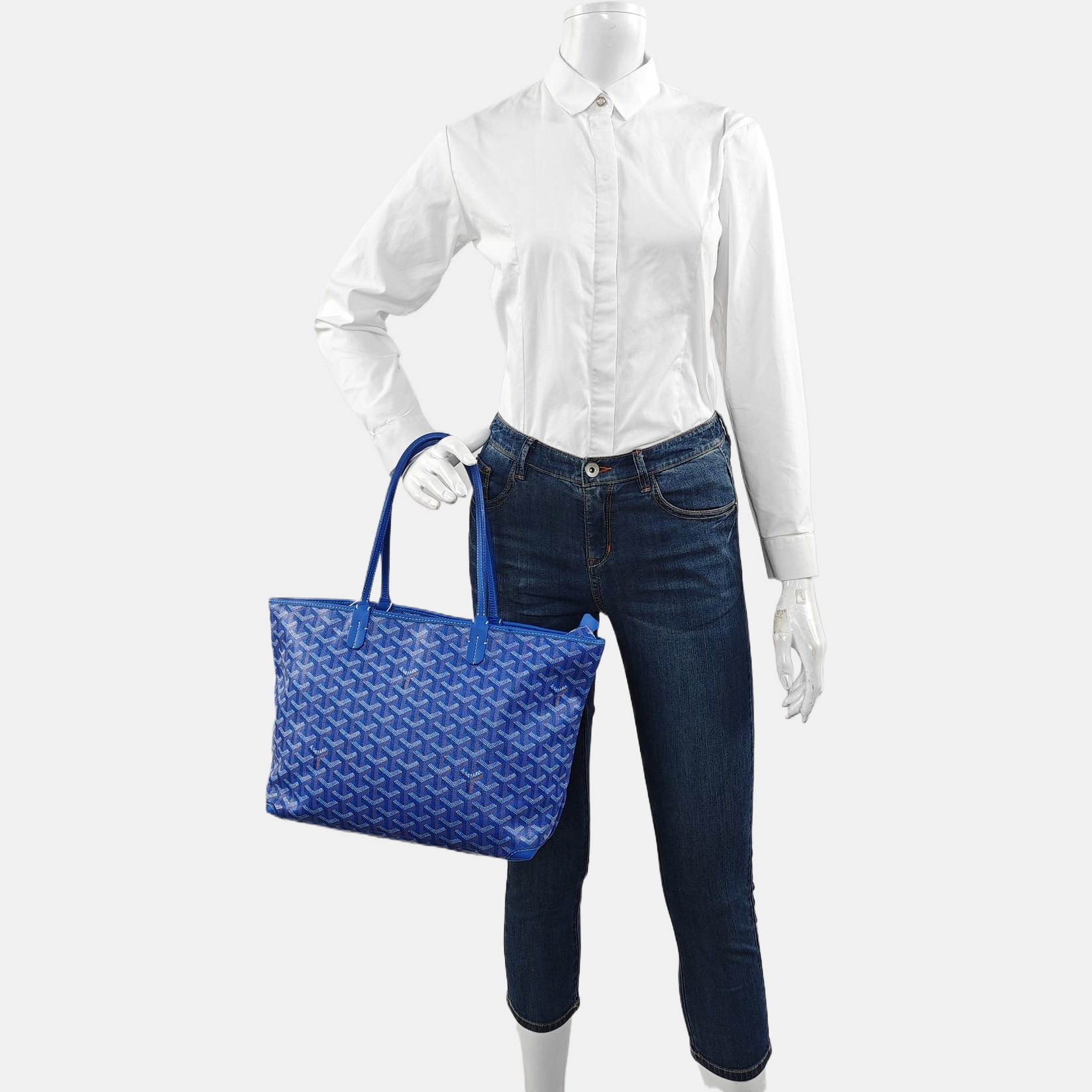 Authenticated pre-owned  Saint Louis PM Coated Canvas Blue - Tote Bag at Looply