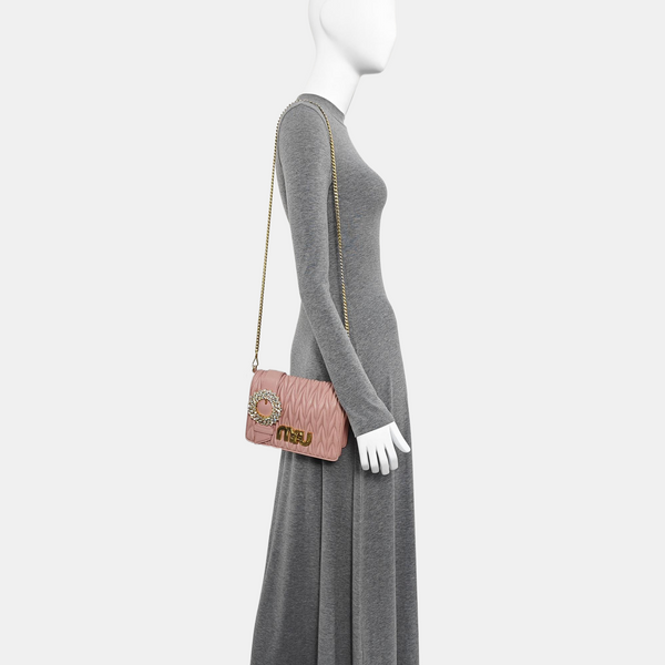 My Miu Quilted Lambskin Pink