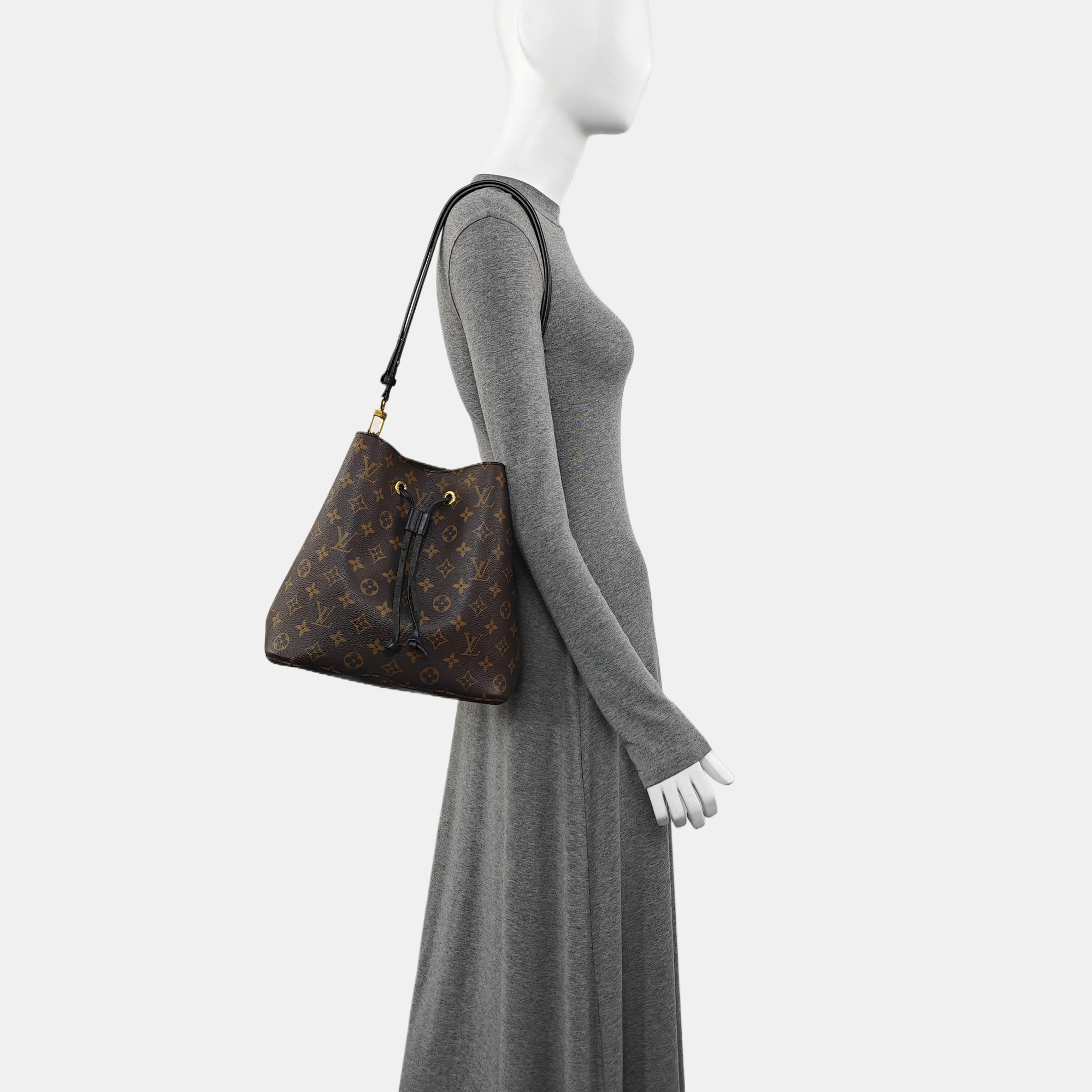 NÉONOÉ MM Monogram Coated Canvas Brown