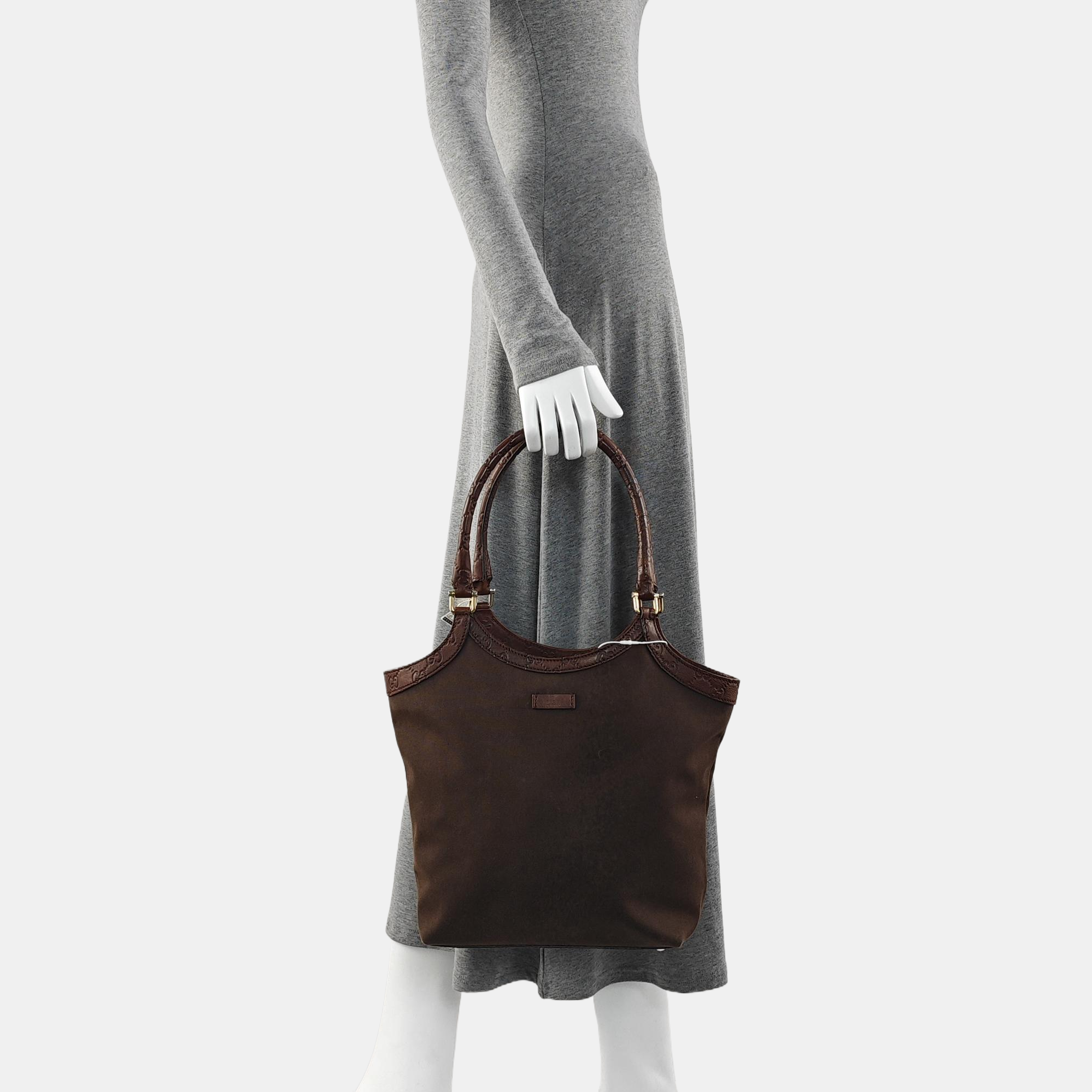 Monogram Canvas Top Handle Bag Brown
