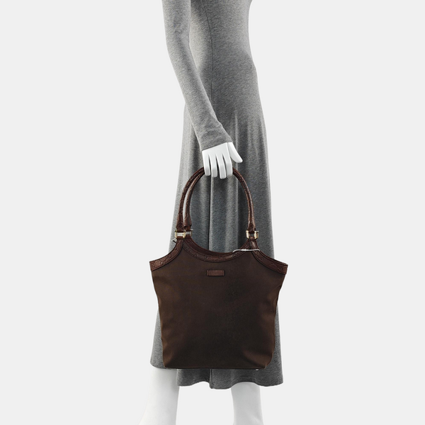 Monogram Canvas Top Handle Bag Brown