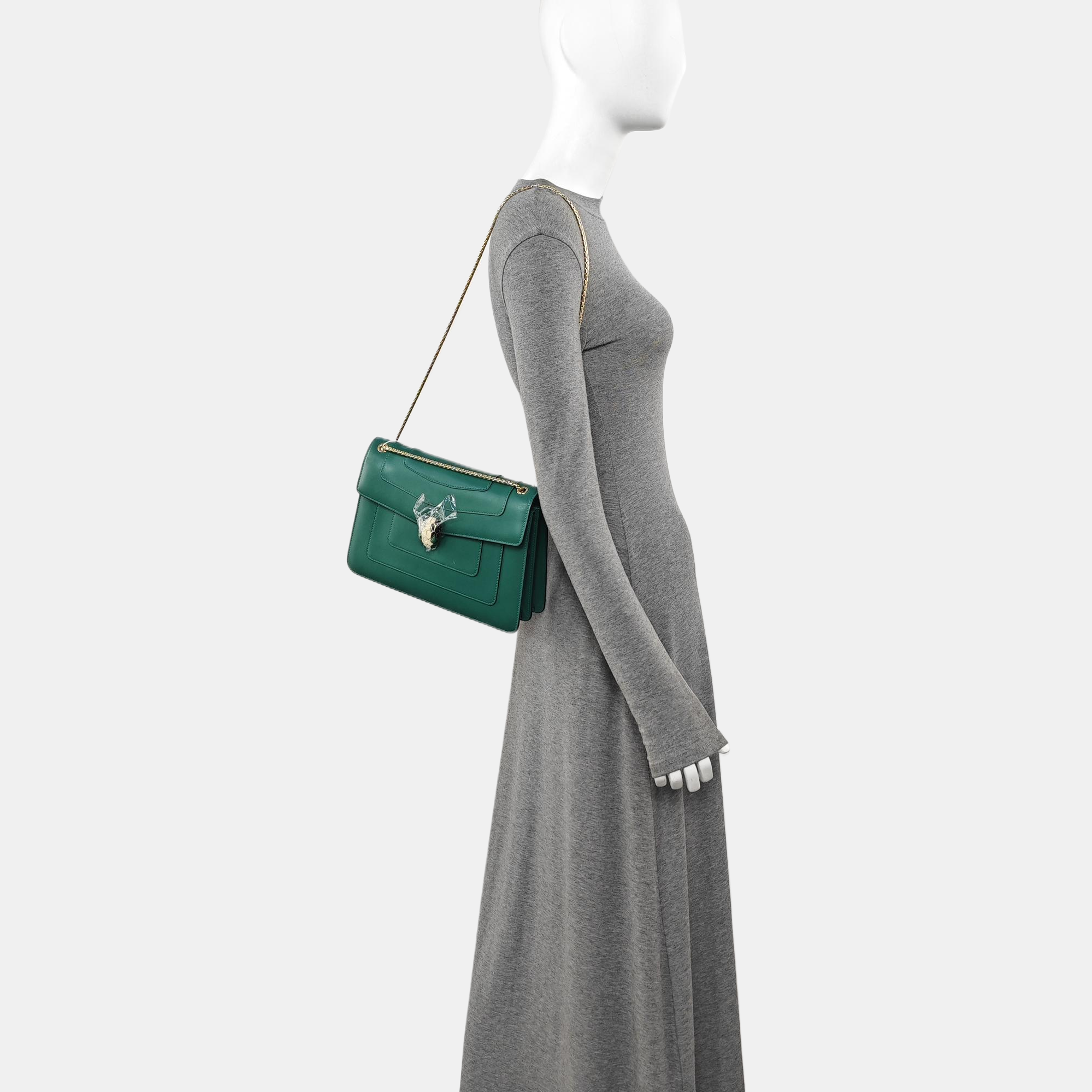 SERPENTI FOREVER Medium Calfskin Green
