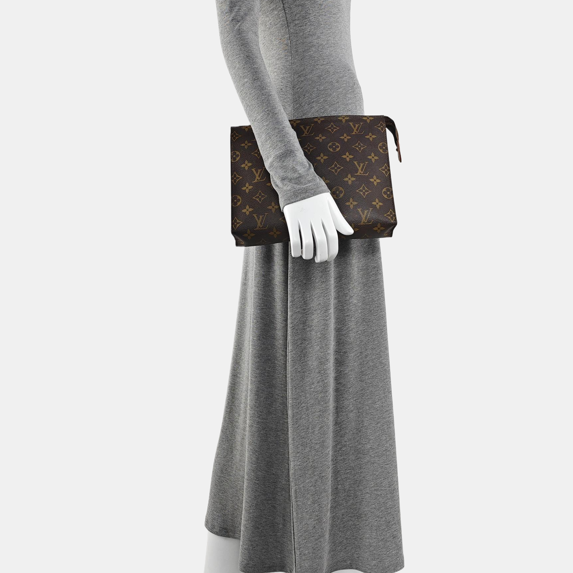 TOILET POCKET 26 Monogram Coated Canvas Brown