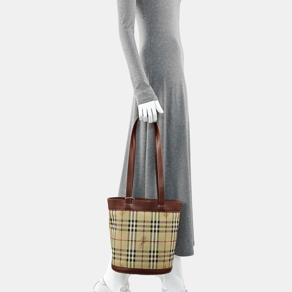 Coated Canvas Bucket Bag Beige