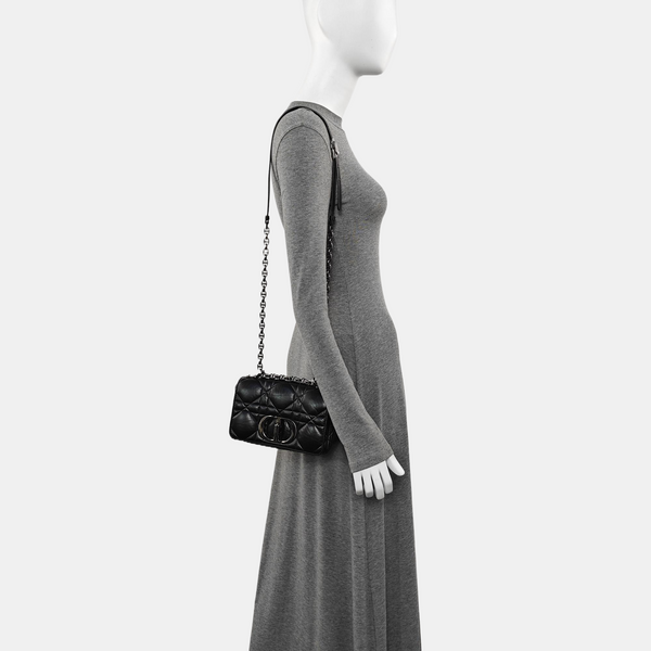 Dior Caro Small Cannage Calfskin Black